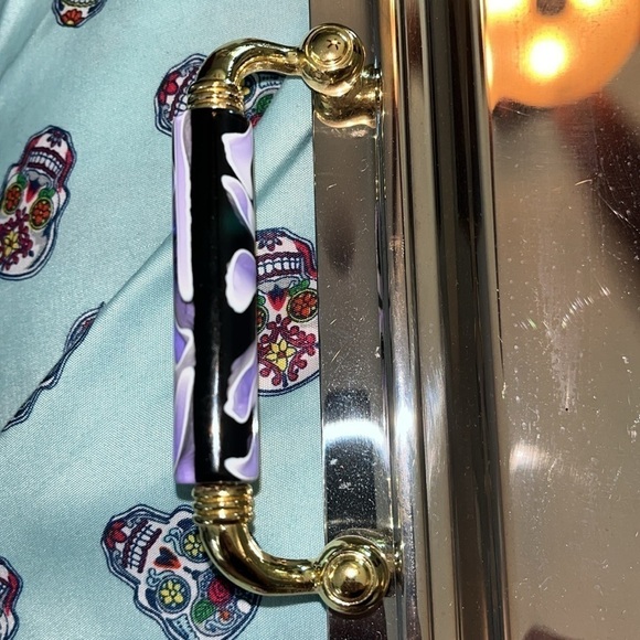 Vintage Stainless Tray w/Flowers Silver Italian Serving Tray Silver Floral Tray - Picture 3 of 6